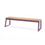 Ławka Amager bez oparcia 4-osobowa | stal i drewno